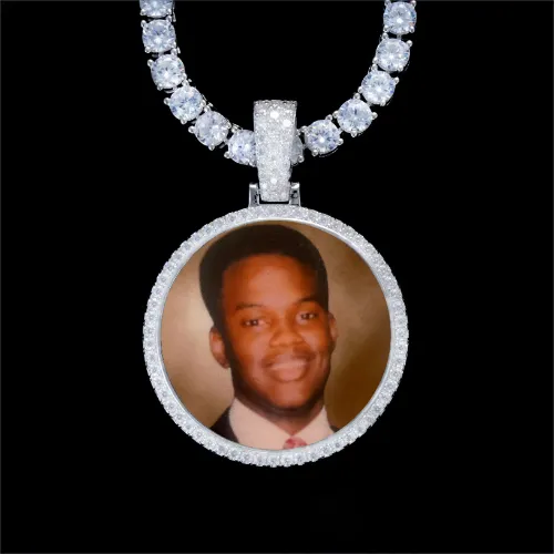 CUSTOM LETTER NECKLACE 3D BIG CROWN DISC sold by The GUU Shop