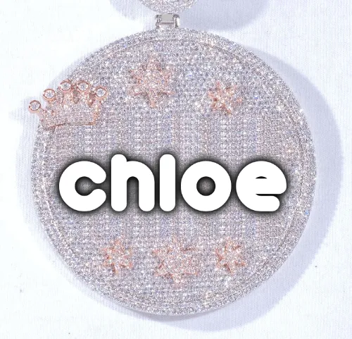 CUSTOM LETTER NECKLACE 3D BIG CROWN DISC sold by The GUU Shop