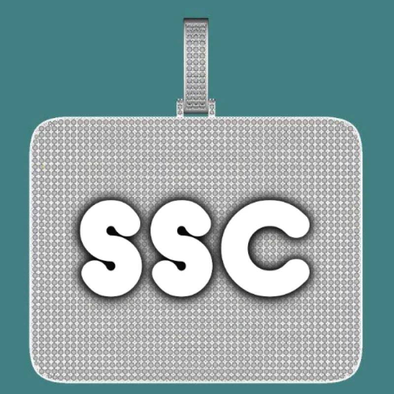 CUSTOM LETTER NECKLACE 3D BIG SQUARE sold by The GUU Shop