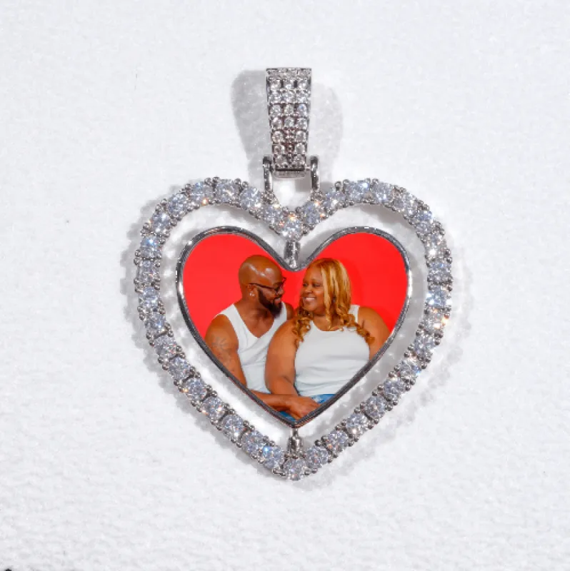 3D Spinning 2-Faced Heart Custom Picture Pendant sold by The GUU Shop