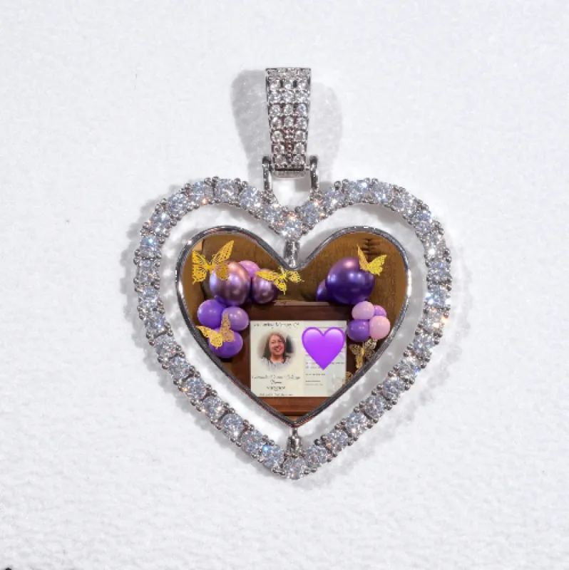 3D Spinning 2-Faced Heart Custom Picture Pendant sold by The GUU Shop
