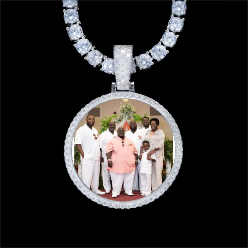 925S & VVS Moissanite 3D Circle Custom Picture Pendant sold by The GUU Shop