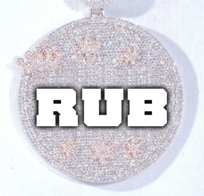 CUSTOM LETTER NECKLACE 3D BIG CROWN DISC sold by The GUU Shop