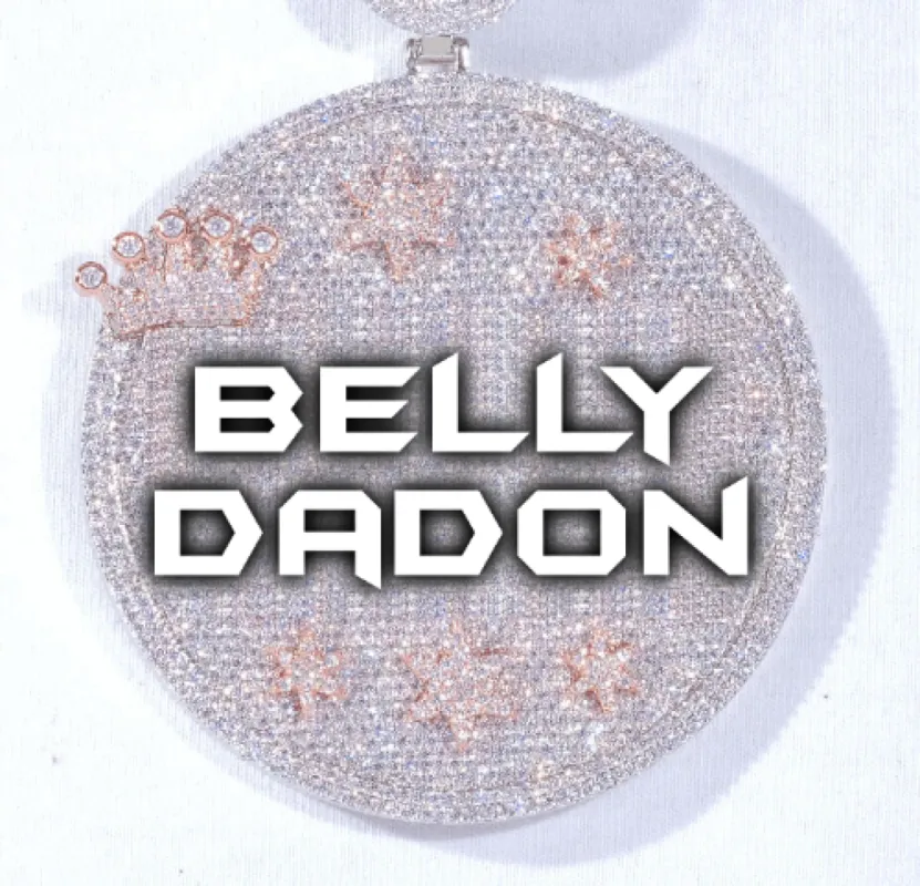 CUSTOM LETTER NECKLACE 3D BIG CROWN DISC sold by The GUU Shop