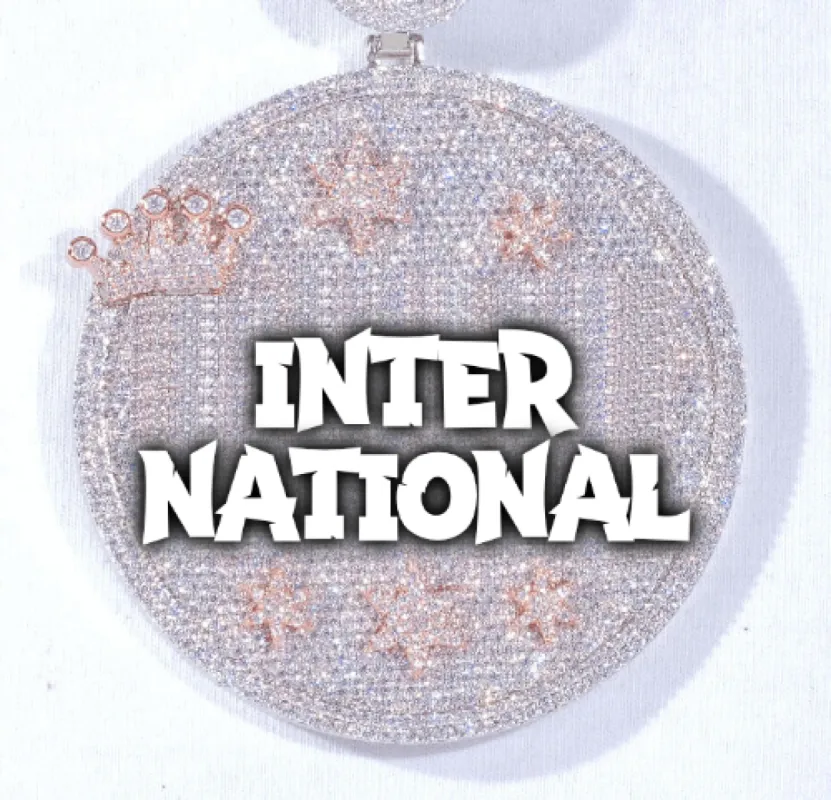 CUSTOM LETTER NECKLACE 3D BIG CROWN DISC sold by The GUU Shop