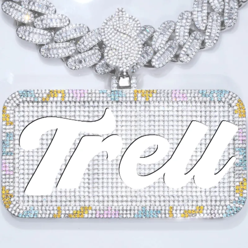 CUSTOM LETTER NECKLACE 3D COLORFUL SQUARE sold by The GUU Shop