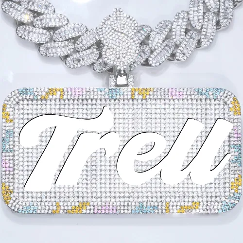 CUSTOM LETTER NECKLACE 3D COLORFUL SQUARE sold by The GUU Shop