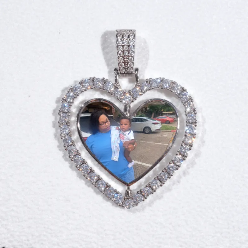 3D Spinning 2-Faced Heart Custom Picture Pendant sold by The GUU Shop