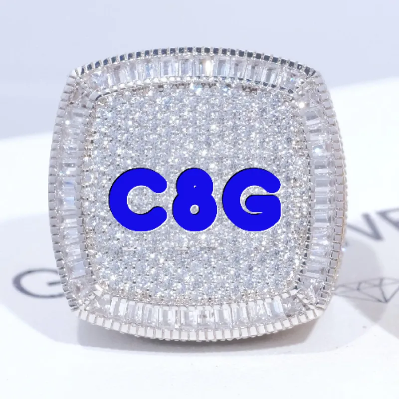 CUSTOM LETTER 3D ICED RING sold by The GUU Shop