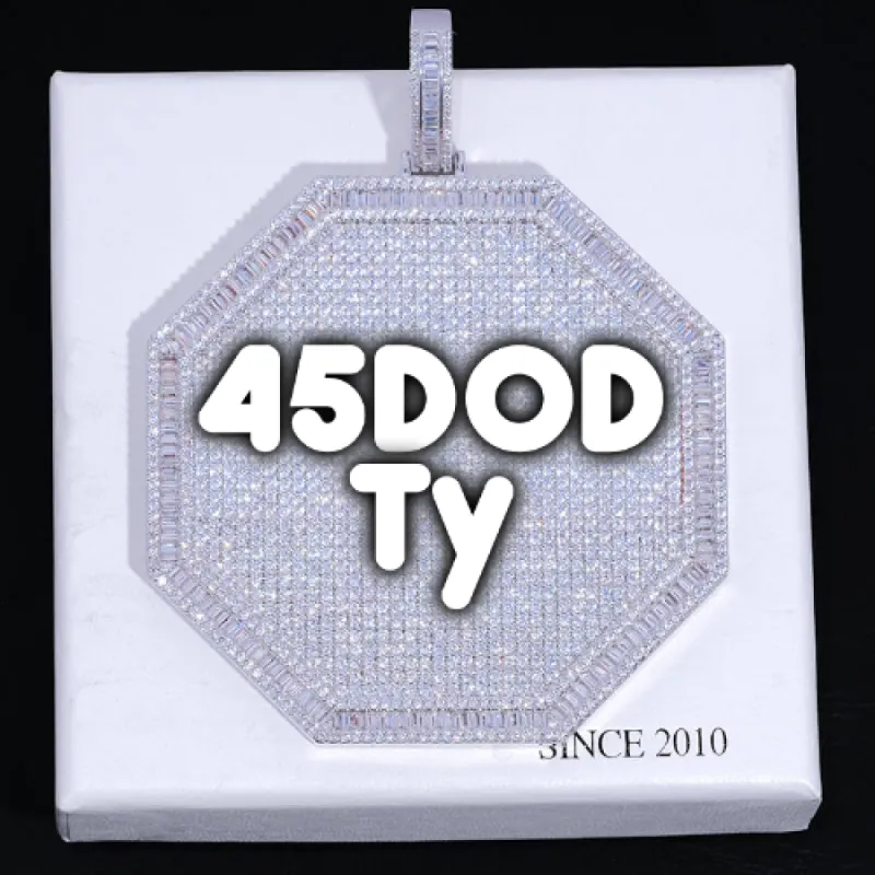 CUSTOM LETTER NECKLACE 3D BIG OCTAGON sold by The GUU Shop