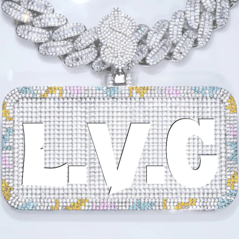 CUSTOM LETTER NECKLACE 3D COLORFUL SQUARE sold by The GUU Shop