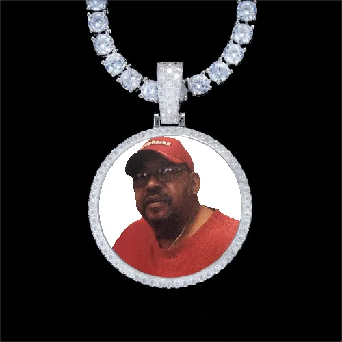 925S & VVS Moissanite 3D Circle Custom Picture Pendant sold by The GUU Shop
