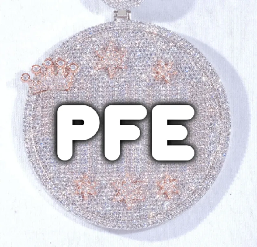 CUSTOM LETTER NECKLACE 3D BIG CROWN DISC sold by The GUU Shop