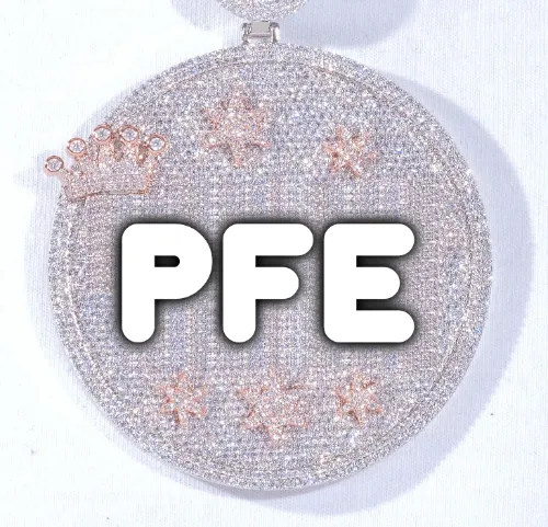 CUSTOM LETTER NECKLACE 3D BIG CROWN DISC sold by The GUU Shop