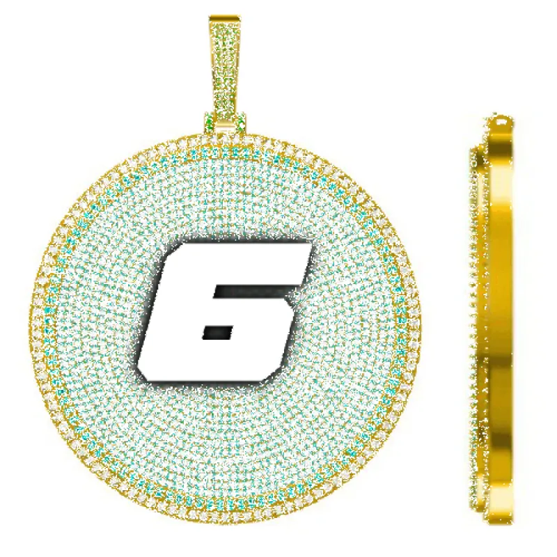 CUSTOM LETTER NECKLACE 3D BIG DISC sold by The GUU Shop