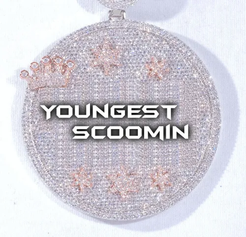 CUSTOM LETTER NECKLACE 3D BIG CROWN DISC sold by The GUU Shop