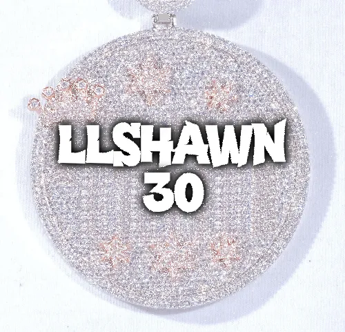 CUSTOM LETTER NECKLACE 3D BIG CROWN DISC sold by The GUU Shop