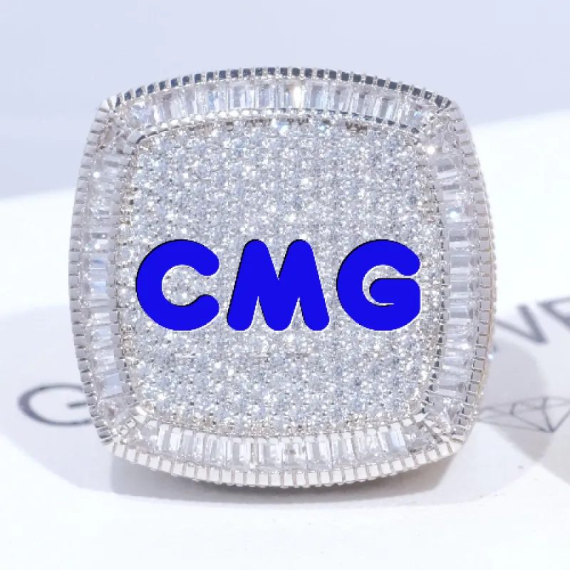 CUSTOM LETTER 3D ICED RING sold by The GUU Shop