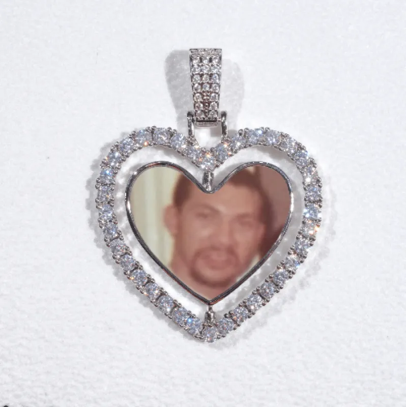3D Spinning 2-Faced Heart Custom Picture Pendant sold by The GUU Shop