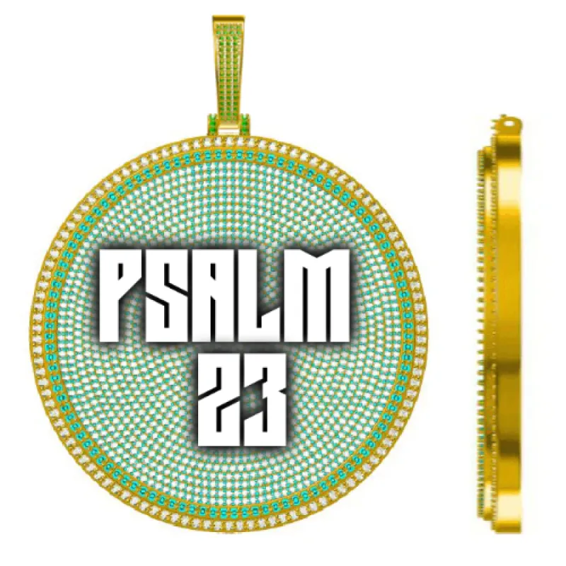 CUSTOM LETTER NECKLACE 3D BIG DISC sold by The GUU Shop