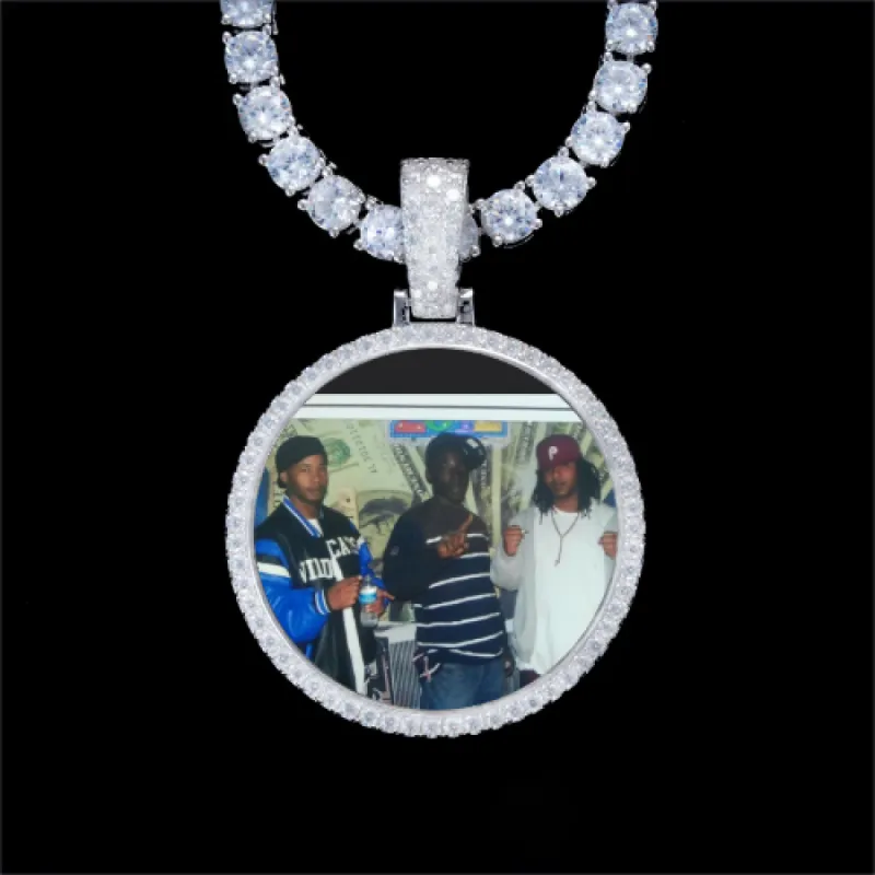 925S & VVS Moissanite 3D Circle Custom Picture Pendant sold by The GUU Shop