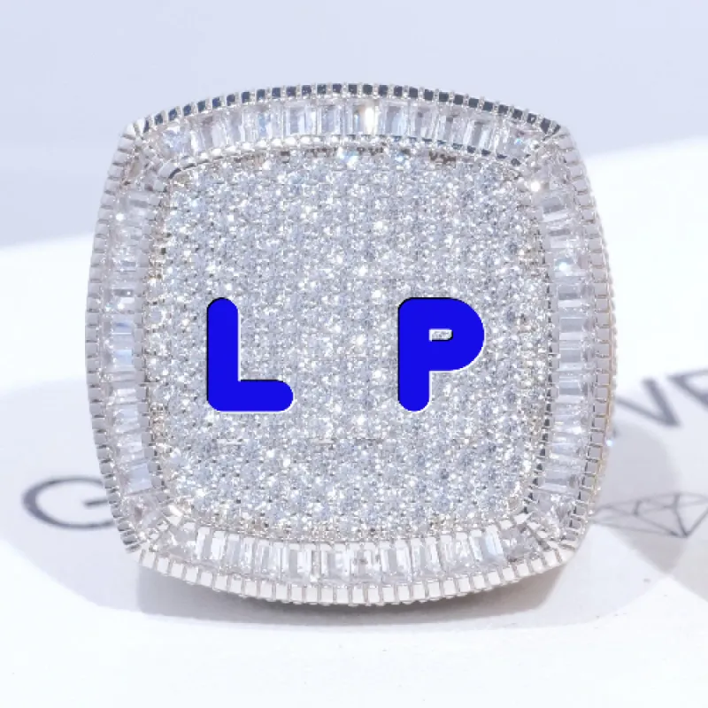 CUSTOM LETTER 3D ICED RING sold by The GUU Shop