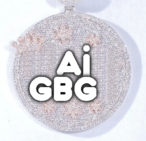 CUSTOM LETTER NECKLACE 3D BIG CROWN DISC sold by The GUU Shop