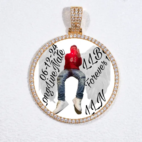 MEDIUM 3D CIRCLE CUSTOM PICTURE PENDANT sold by The GUU Shop