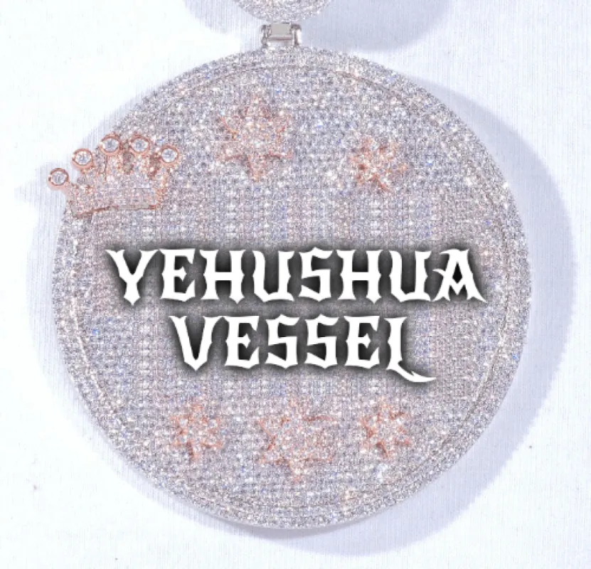 CUSTOM LETTER NECKLACE 3D BIG CROWN DISC sold by The GUU Shop