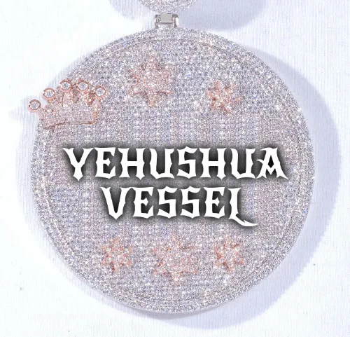 CUSTOM LETTER NECKLACE 3D BIG CROWN DISC sold by The GUU Shop