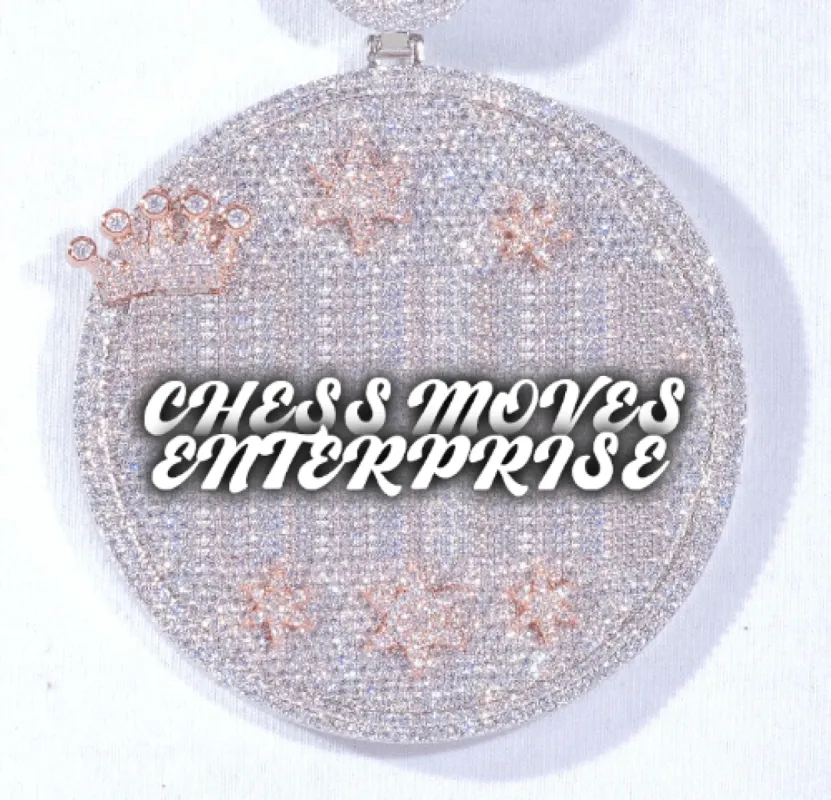 CUSTOM LETTER NECKLACE 3D BIG CROWN DISC sold by The GUU Shop