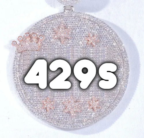 CUSTOM LETTER NECKLACE 3D BIG CROWN DISC sold by The GUU Shop