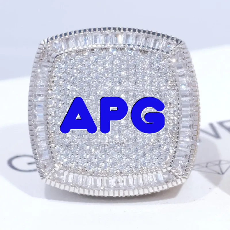 CUSTOM LETTER 3D ICED RING sold by The GUU Shop