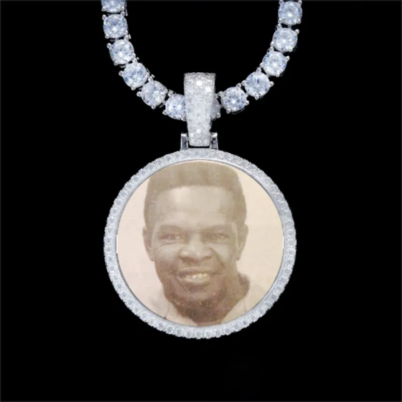 925S & VVS Moissanite 3D Circle Custom Picture Pendant sold by The GUU Shop