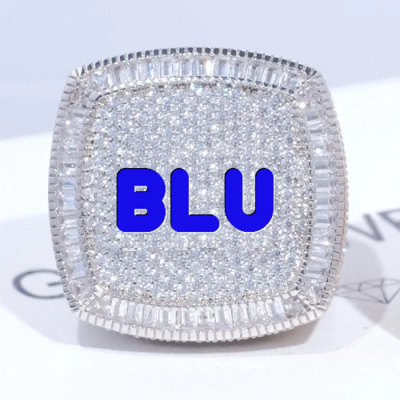 CUSTOM LETTER 3D ICED RING sold by The GUU Shop