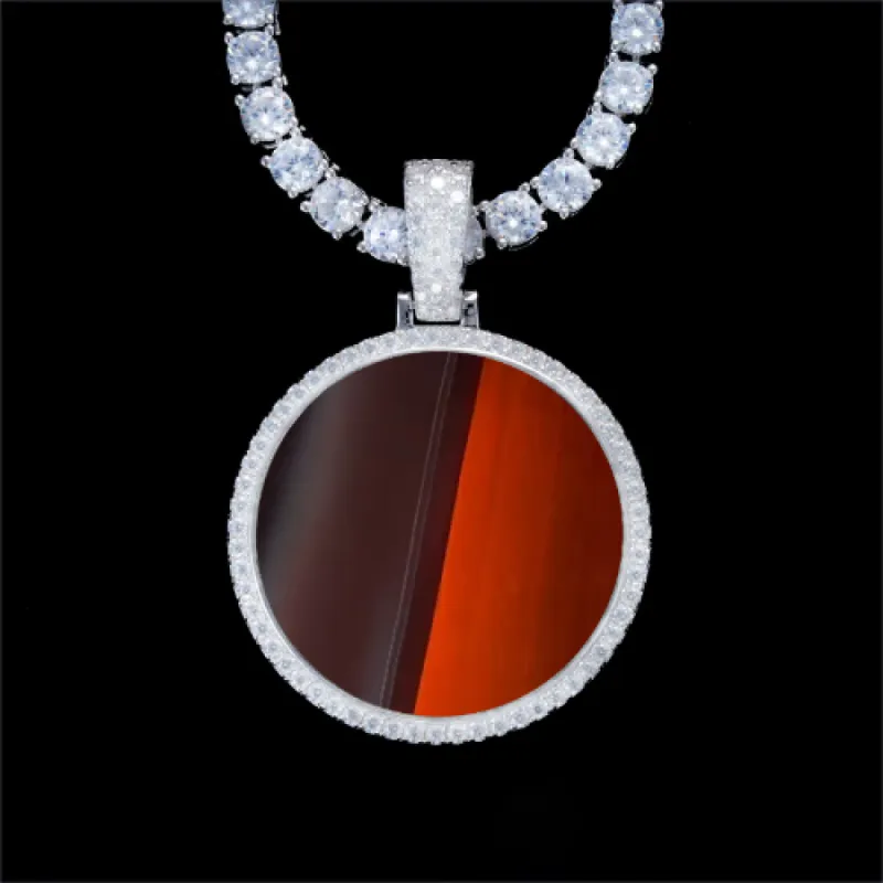 925S & VVS Moissanite 3D Circle Custom Picture Pendant sold by The GUU Shop