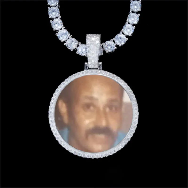 925S & VVS Moissanite 3D Circle Custom Picture Pendant sold by The GUU Shop