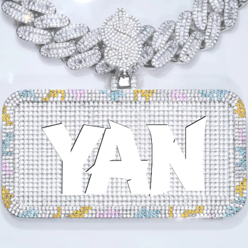 CUSTOM LETTER NECKLACE 3D COLORFUL SQUARE sold by The GUU Shop