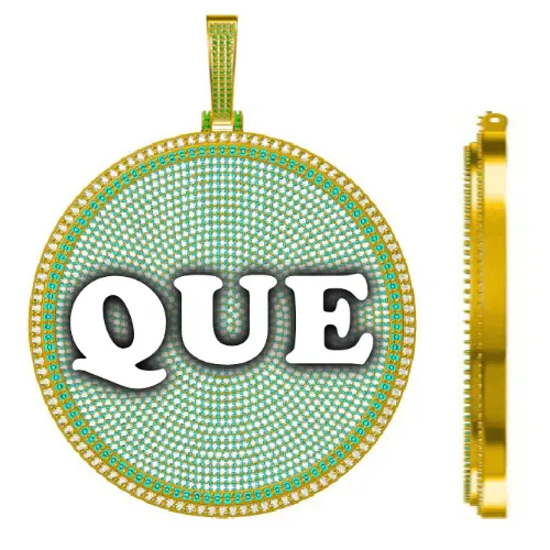 CUSTOM LETTER NECKLACE 3D BIG DISC sold by The GUU Shop