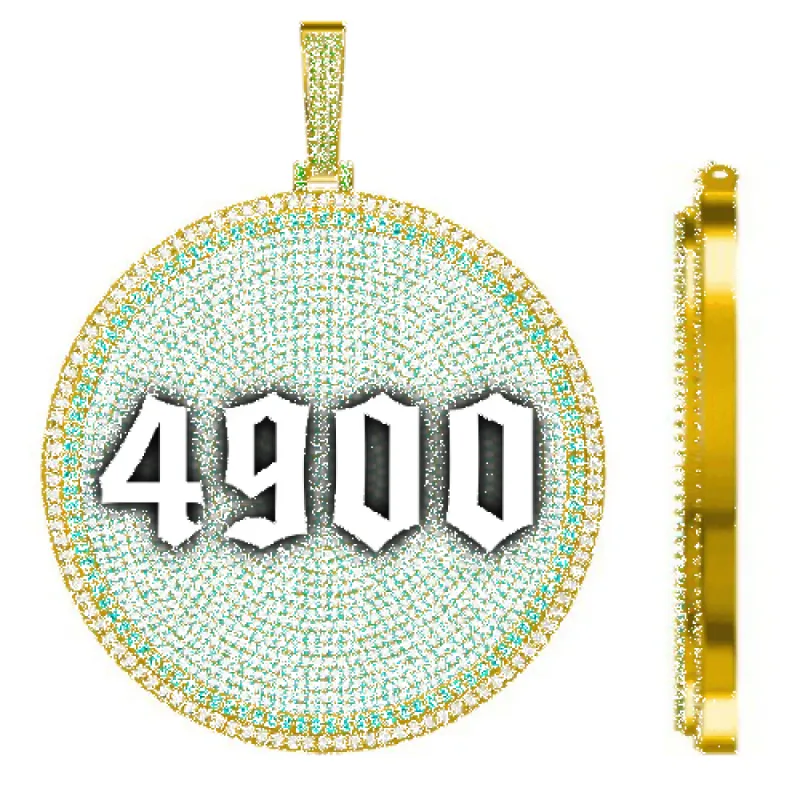 CUSTOM LETTER NECKLACE 3D BIG DISC sold by The GUU Shop