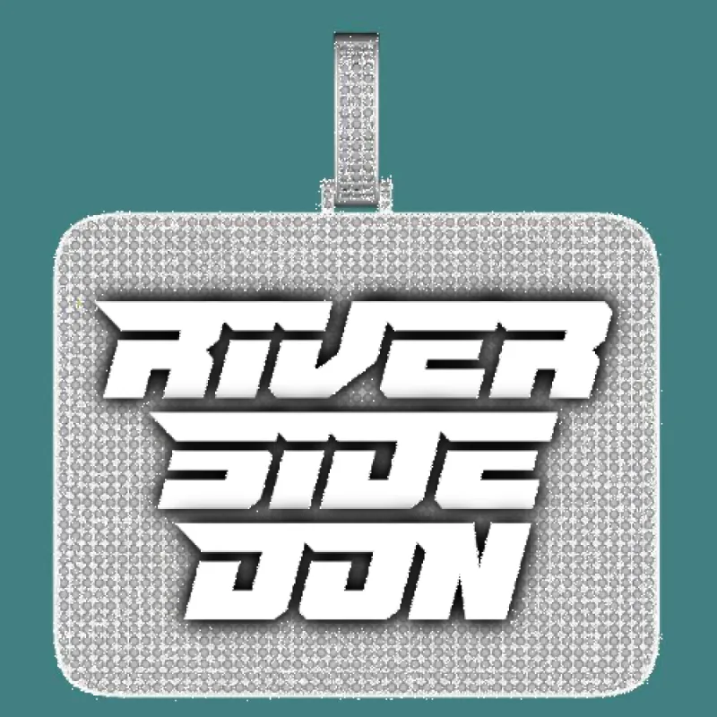 CUSTOM LETTER NECKLACE 3D BIG SQUARE sold by The GUU Shop