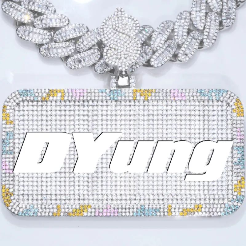 CUSTOM LETTER NECKLACE 3D COLORFUL SQUARE sold by The GUU Shop