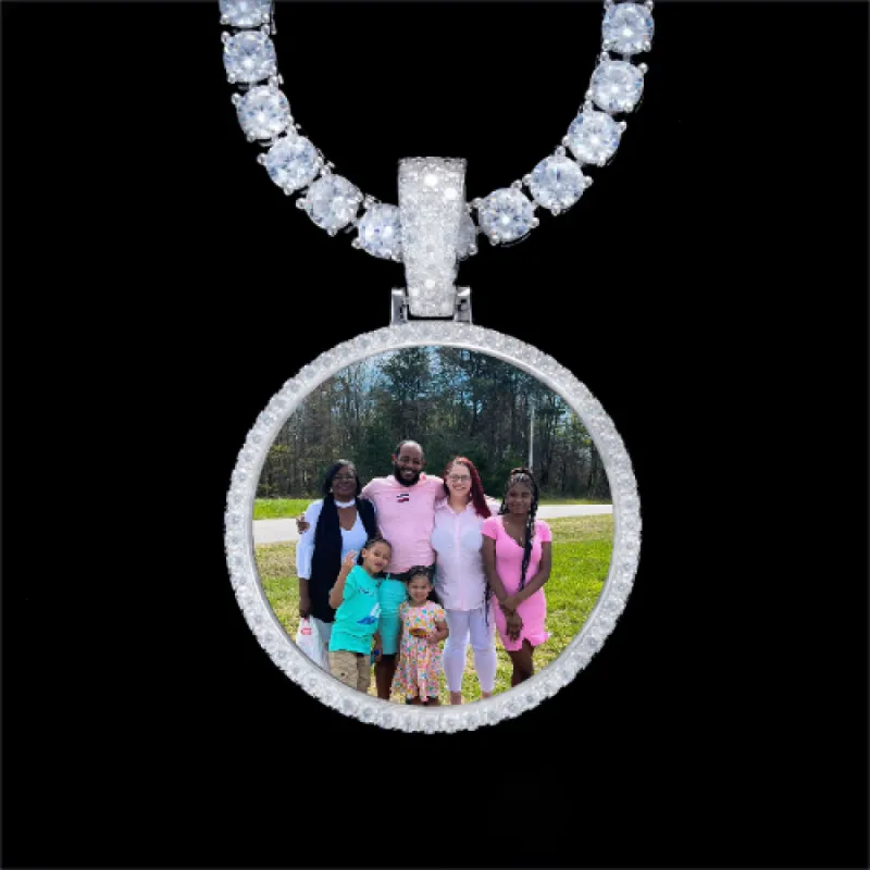 925S & VVS Moissanite 3D Circle Custom Picture Pendant sold by The GUU Shop