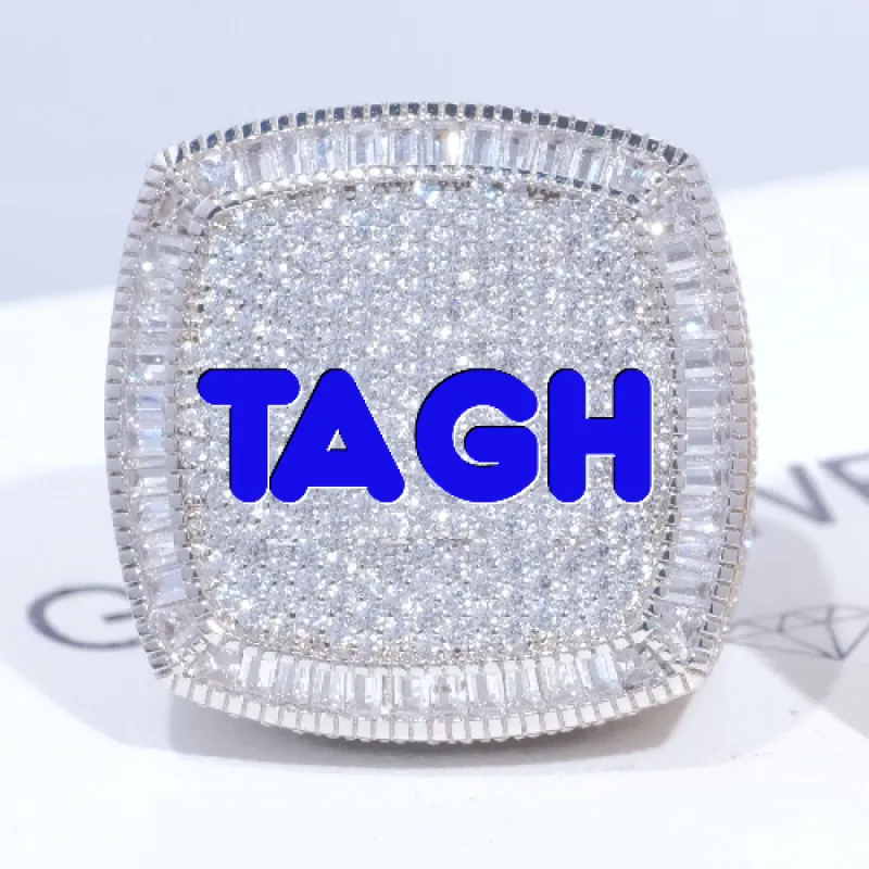 CUSTOM LETTER 3D ICED RING sold by The GUU Shop