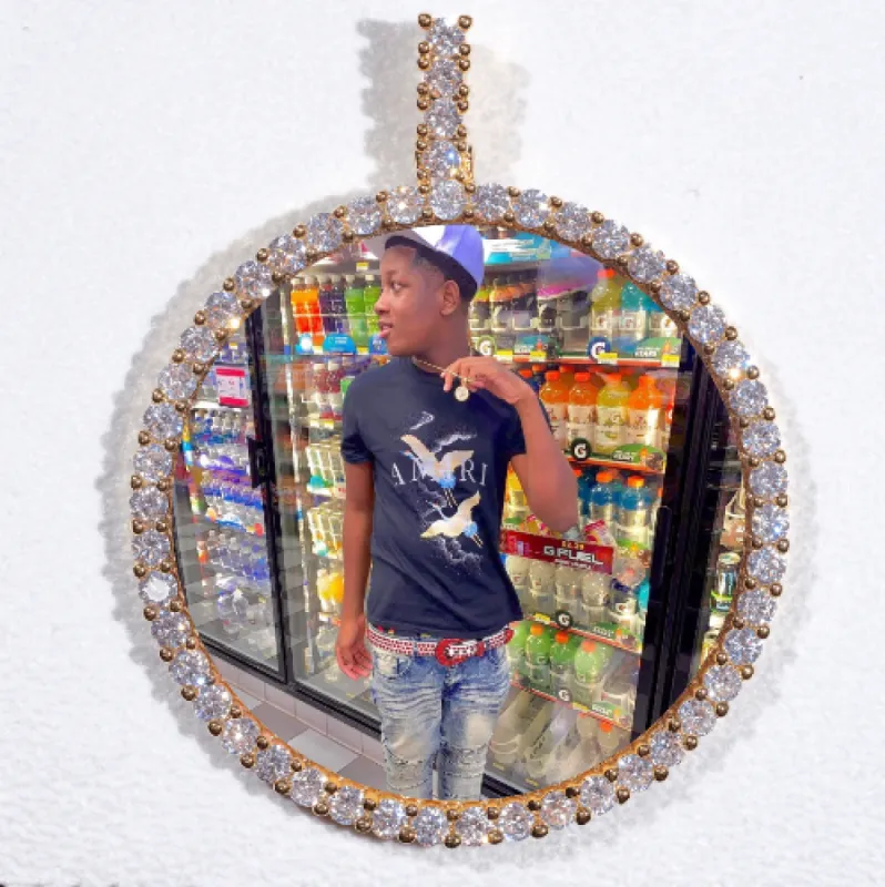LARGE 3D CIRCLE CUSTOM PICTURE PENDANT sold by The GUU Shop