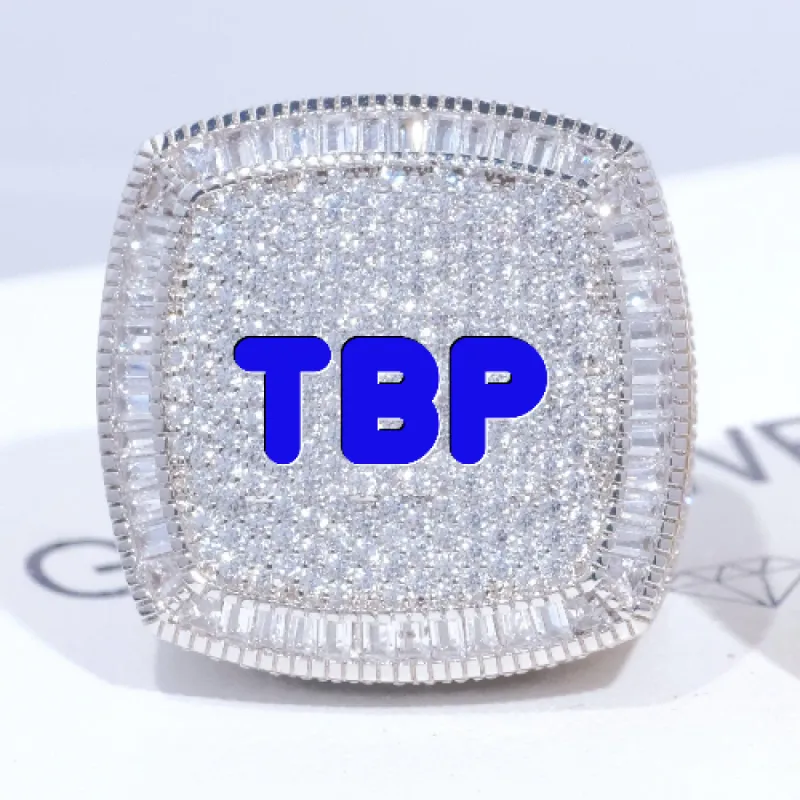 CUSTOM LETTER 3D ICED RING sold by The GUU Shop