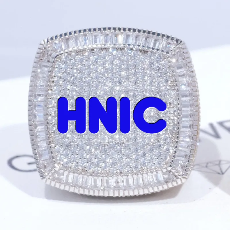 CUSTOM LETTER 3D ICED RING sold by The GUU Shop