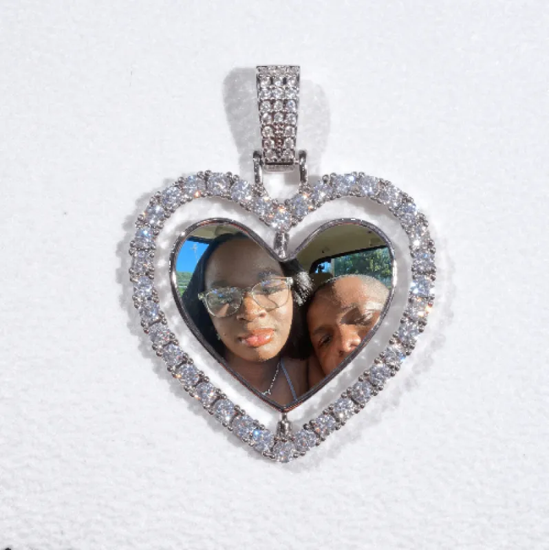 3D Spinning 2-Faced Heart Custom Picture Pendant sold by The GUU Shop