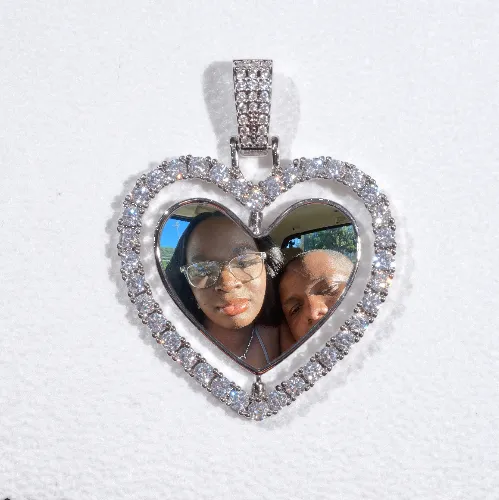 3D Spinning 2-Faced Heart Custom Picture Pendant sold by The GUU Shop