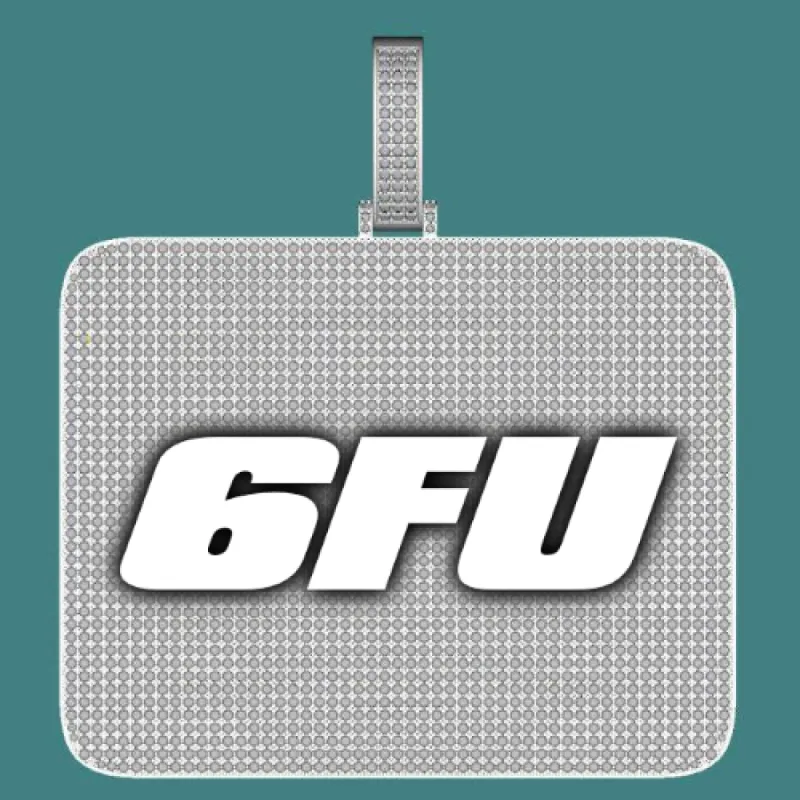 CUSTOM LETTER NECKLACE 3D BIG SQUARE sold by The GUU Shop